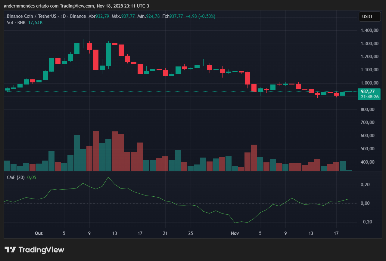 Gráfico do BNB no TradingView