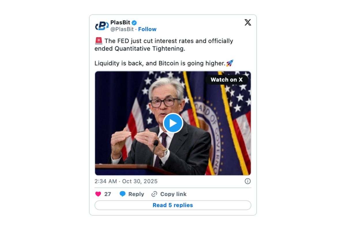 Fed injeta US$ 29 bilhões de liquidez nos EUA e criptomoedas capturam parte do valor