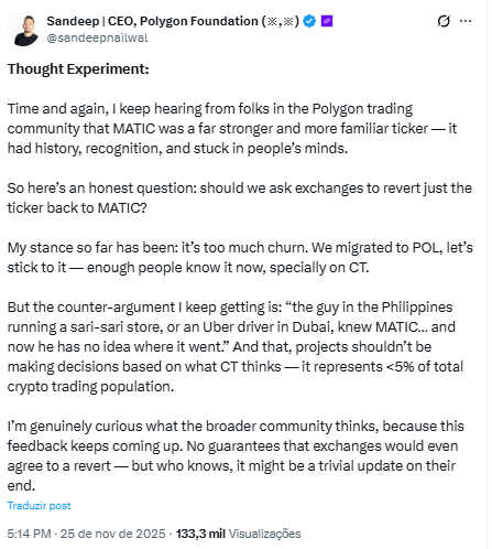 Sandeep comenta o caso no X