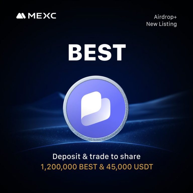$BEST será listado na MEXC – 1,2 milhão de tokens + 45 mil USDT em airdrop inédito