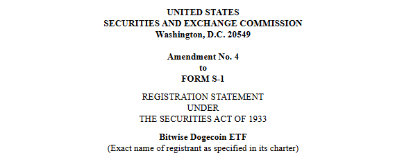 Pedido de ETF de Dogecoin - Fonte: SEC