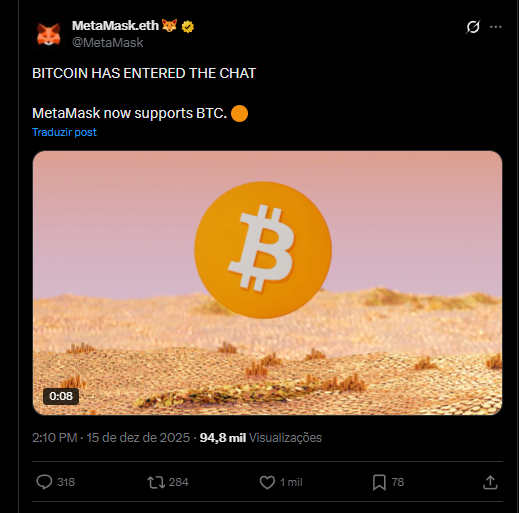 Bitcoin na Metamask