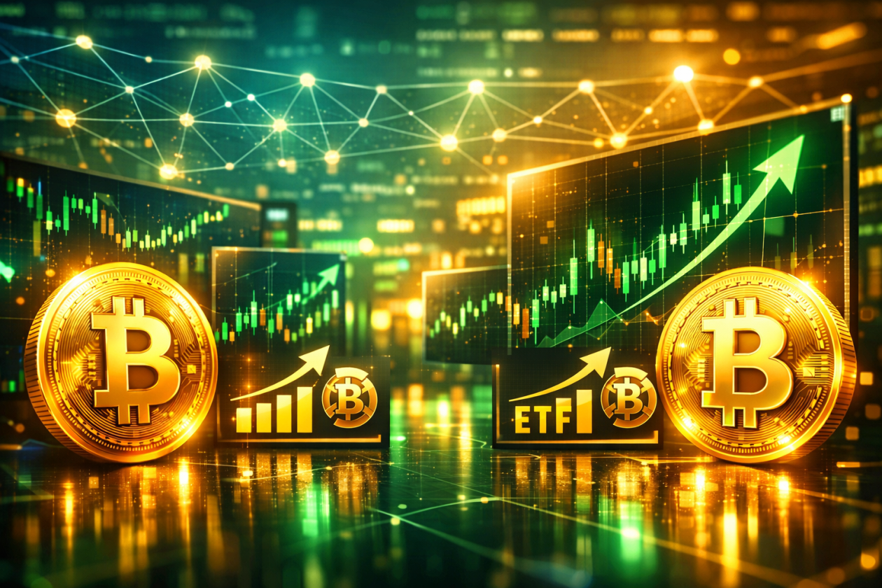 ETFs de Bitcoin têm melhor dia em meses enquanto o mercado cripto volta a ganhar força
