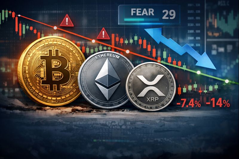 BTC, ETH e XRP tentam reação após correção forte
