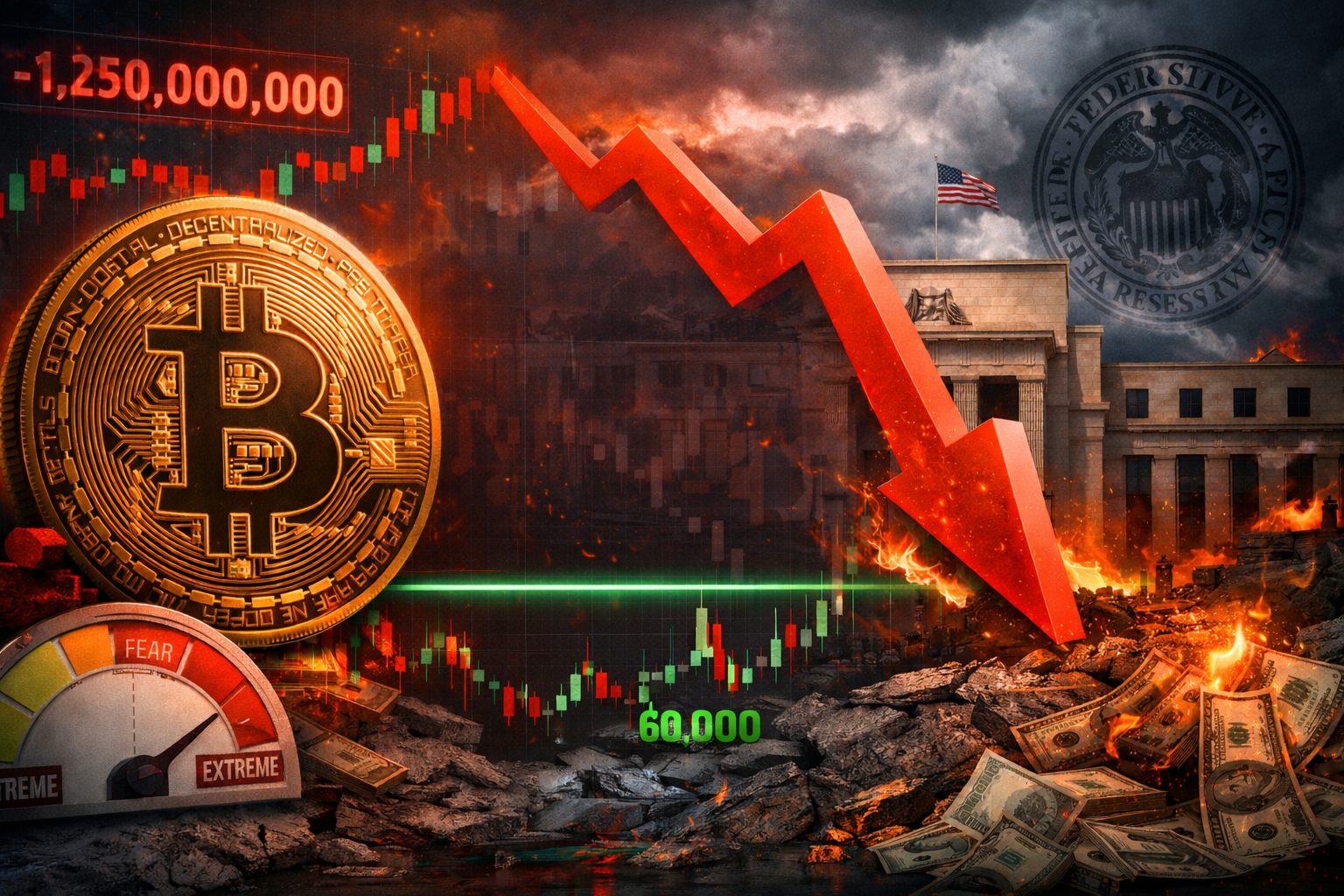 Bitcoin no medo extremo no mercado