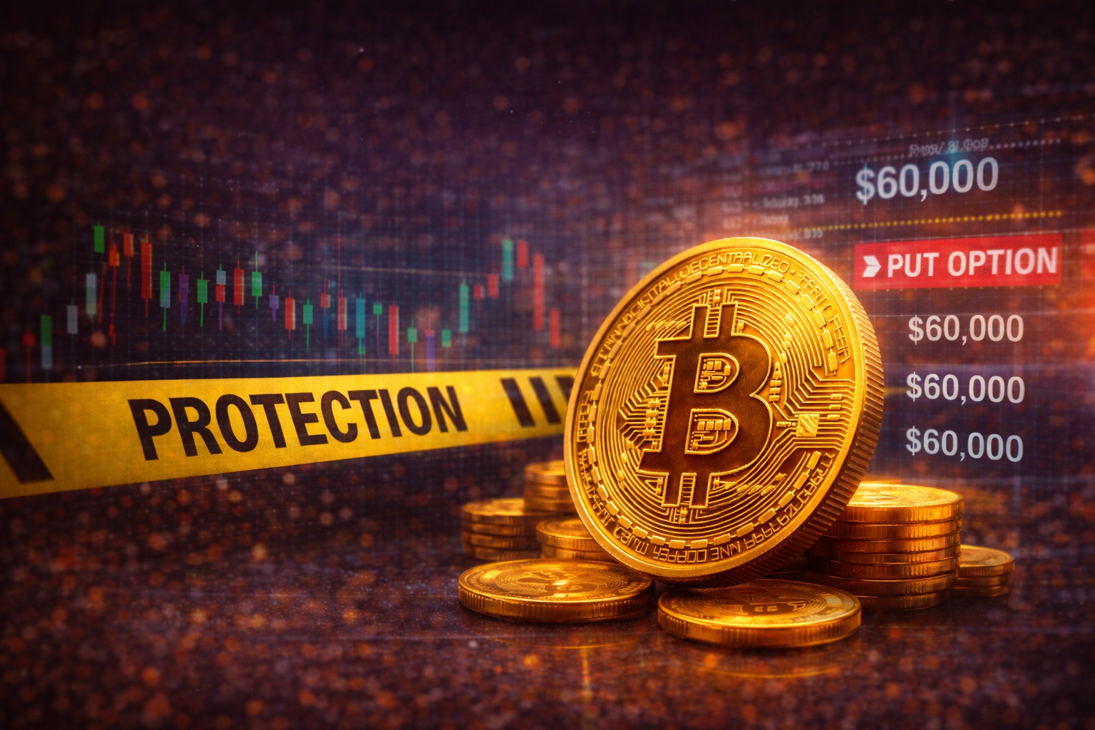proteção abaixo de US$ 60 mil no Bitcoin