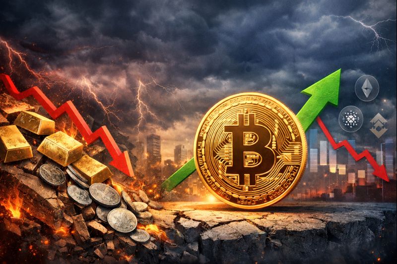 Metais colapsam e Bitcoin resiste