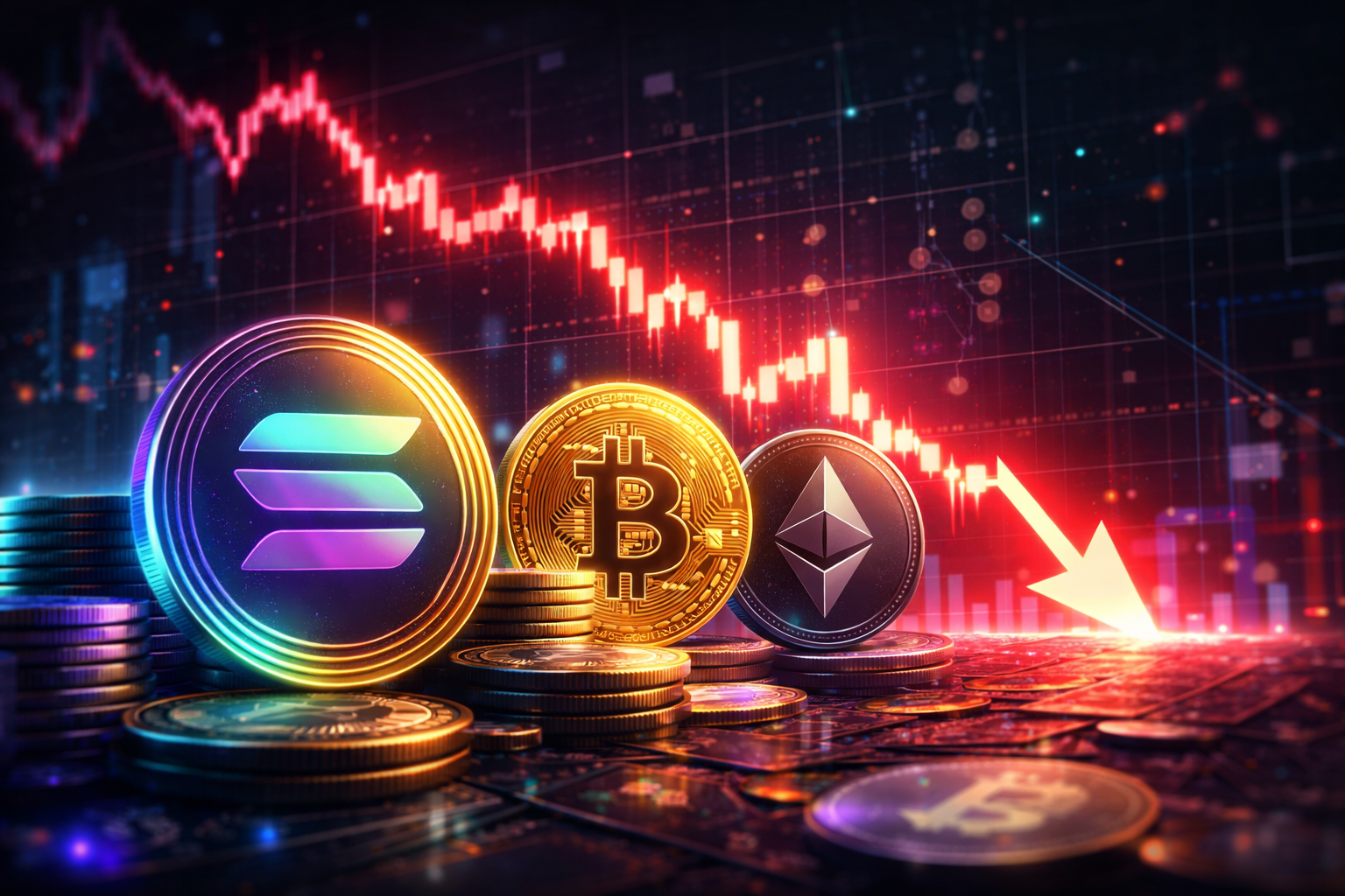 Solana, Bitcoin e Ethereum