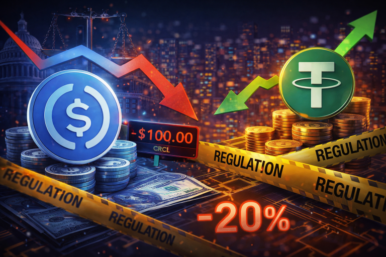 Circle despenca 20% com novas regras para stablecoins e anúncio de auditoria da Tether
