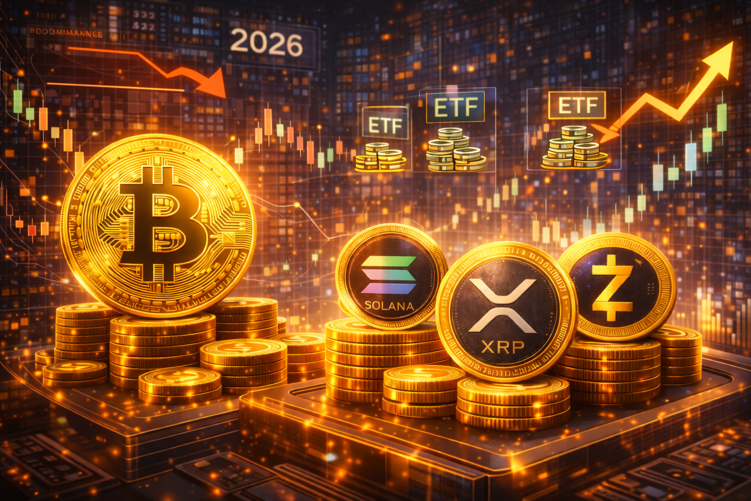 Bitcoin, solana, zcash, xrp