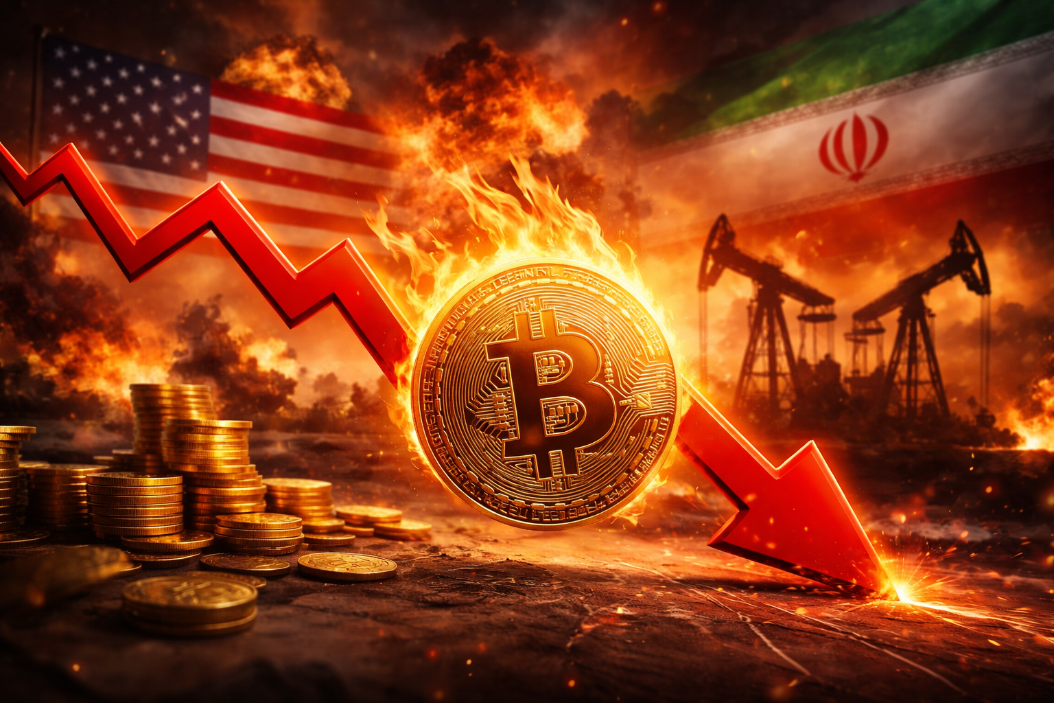 Bitcoin Queda Guerra Irã EUA