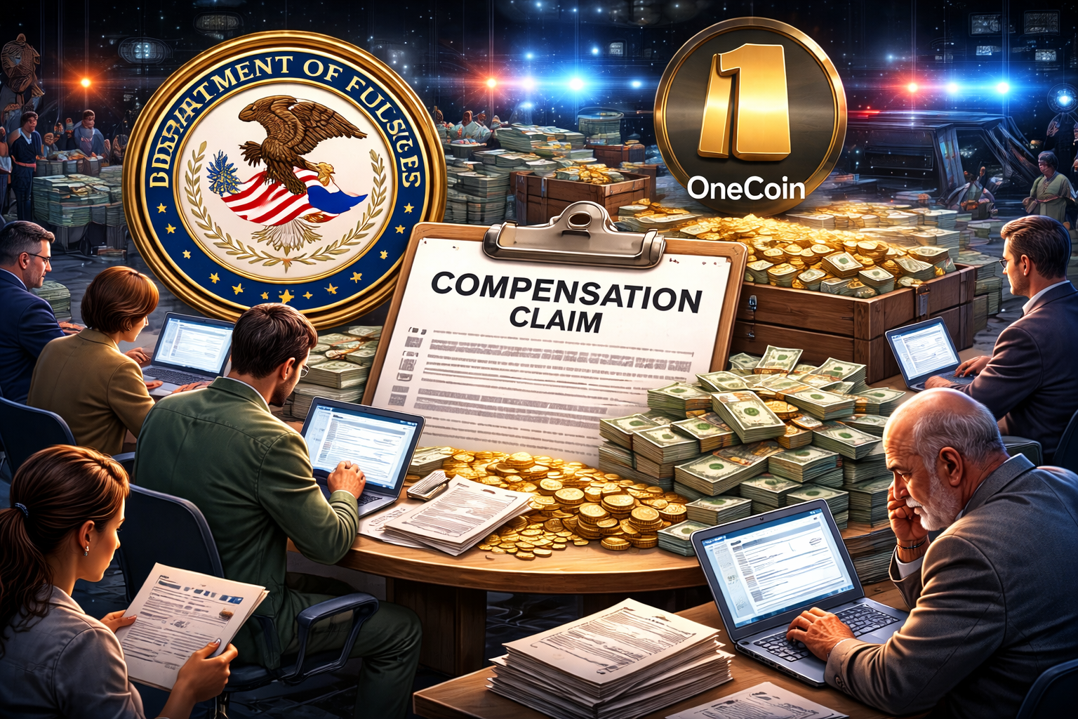 DOJ lança processo de compensação de US$ 40 milhões para vítimas do OneCoin