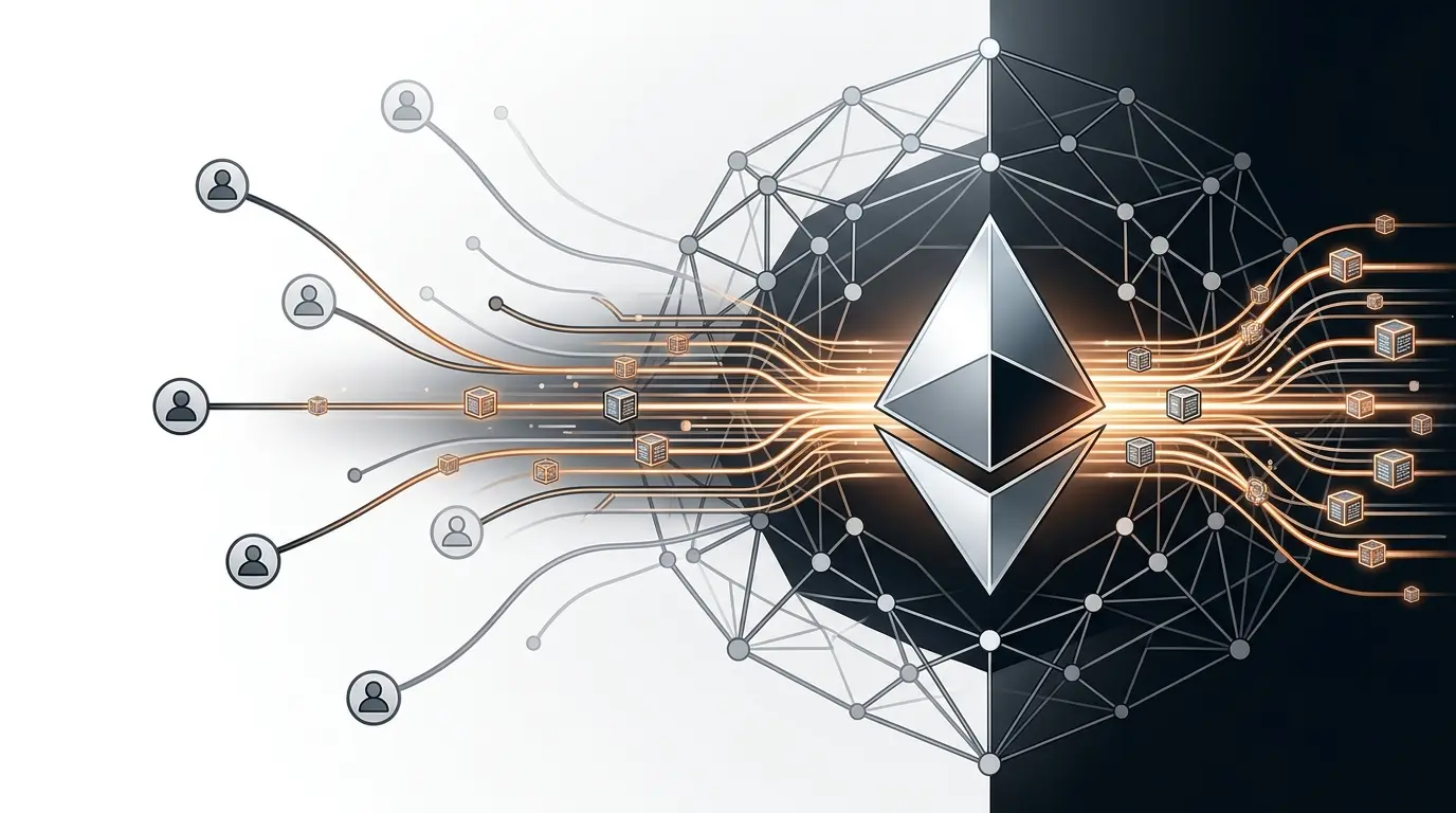 Ethereum network showing record transaction activity alongside a smaller base of active users